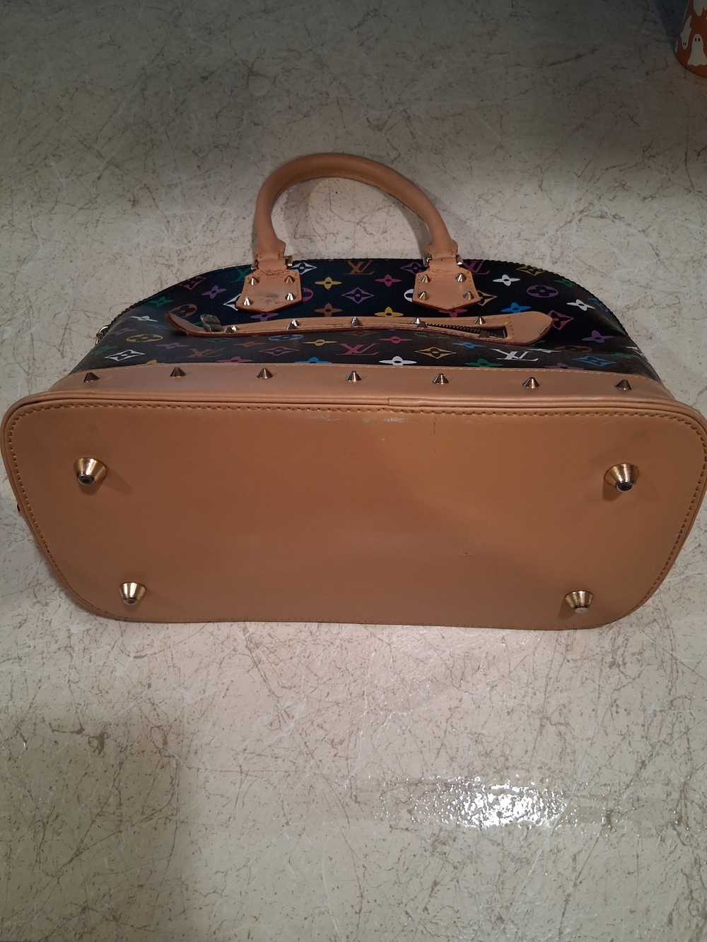 Louis Vuitton Black Murakami Multicolor Monogram Alma with Natural Leather Trim - Picture 4 of 16